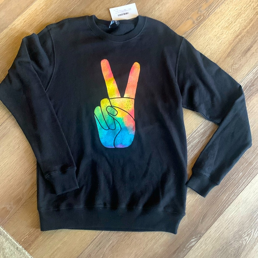 ••COLORFUL PEACE SIGN•• LIGHTWEIGHT SWEATSHIRT